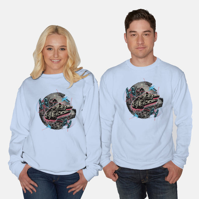 The Great Galactic Battle-Unisex-Crew Neck-Sweatshirt-glitchygorilla