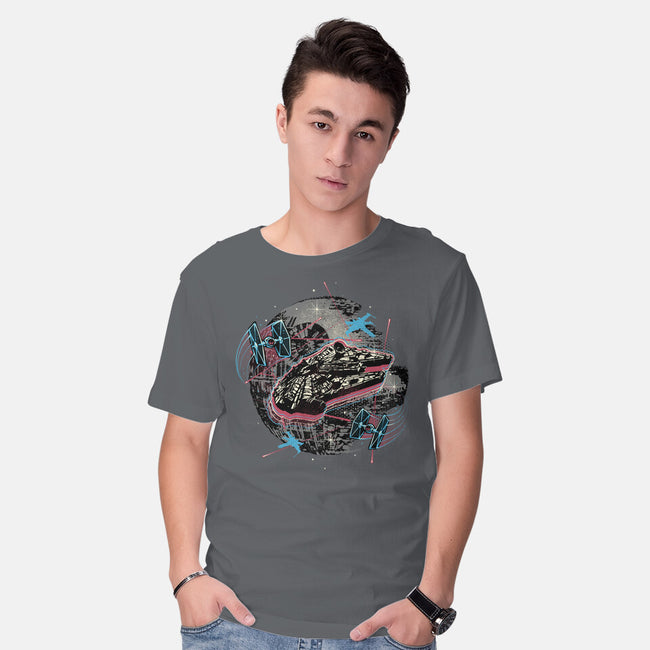 The Great Galactic Battle-Mens-Basic-Tee-glitchygorilla
