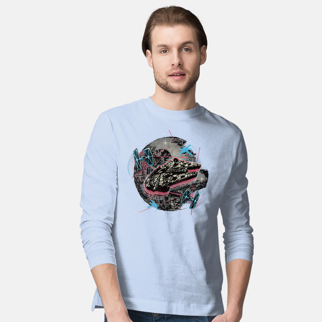 The Great Galactic Battle-Mens-Long Sleeved-Tee-glitchygorilla