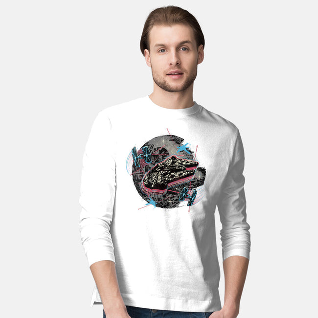The Great Galactic Battle-Mens-Long Sleeved-Tee-glitchygorilla