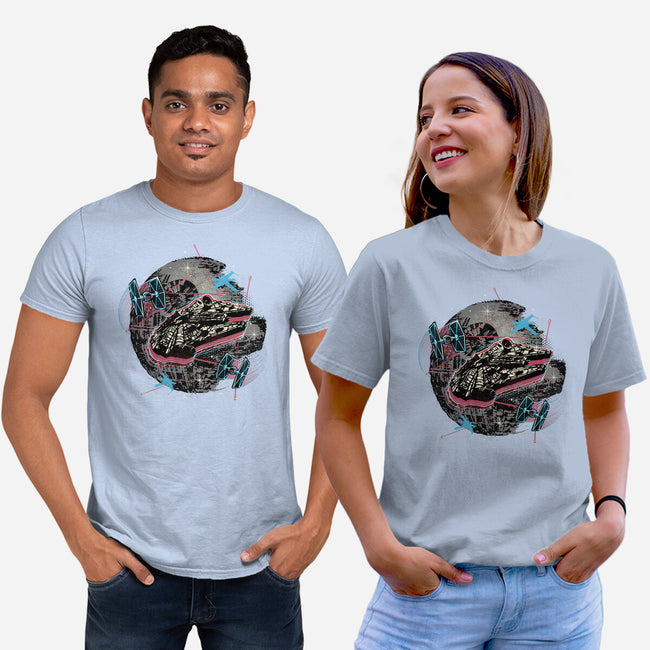 The Great Galactic Battle-Unisex-Basic-Tee-glitchygorilla