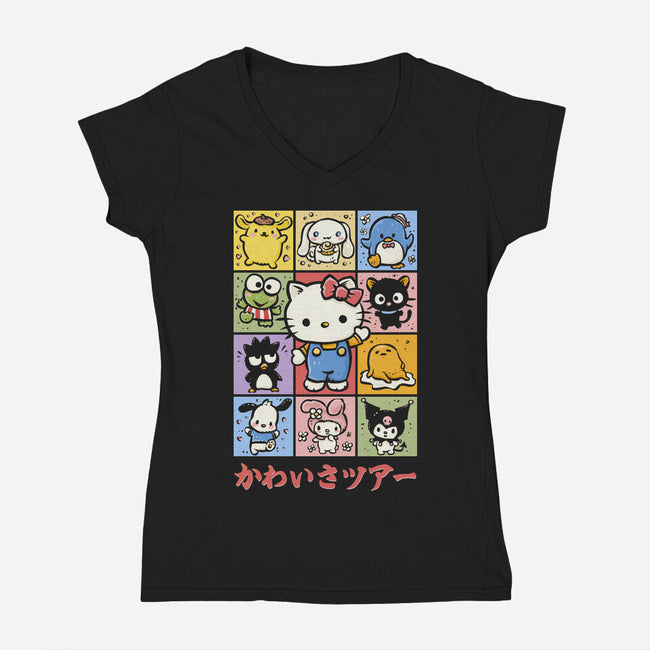 The Cuteness Tour-Womens-V-Neck-Tee-kg07