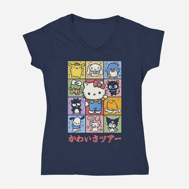 The Cuteness Tour-Womens-V-Neck-Tee-kg07