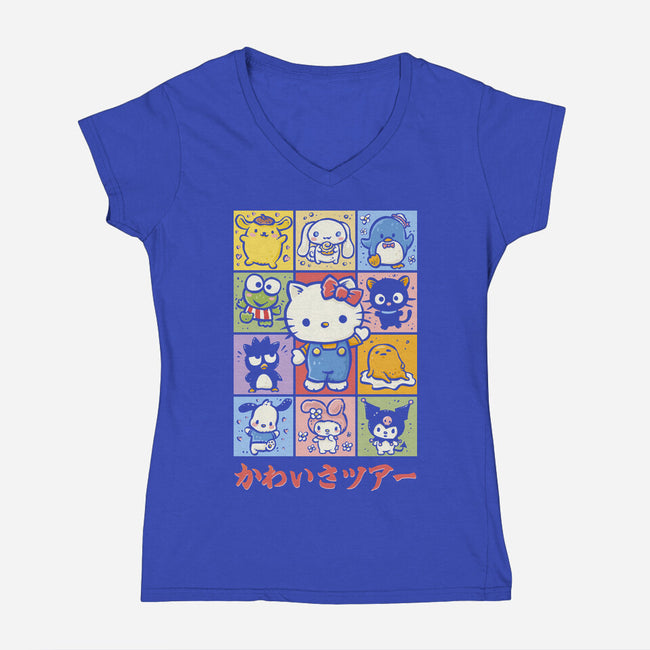 The Cuteness Tour-Womens-V-Neck-Tee-kg07
