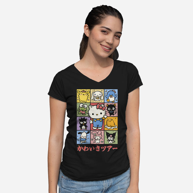 The Cuteness Tour-Womens-V-Neck-Tee-kg07