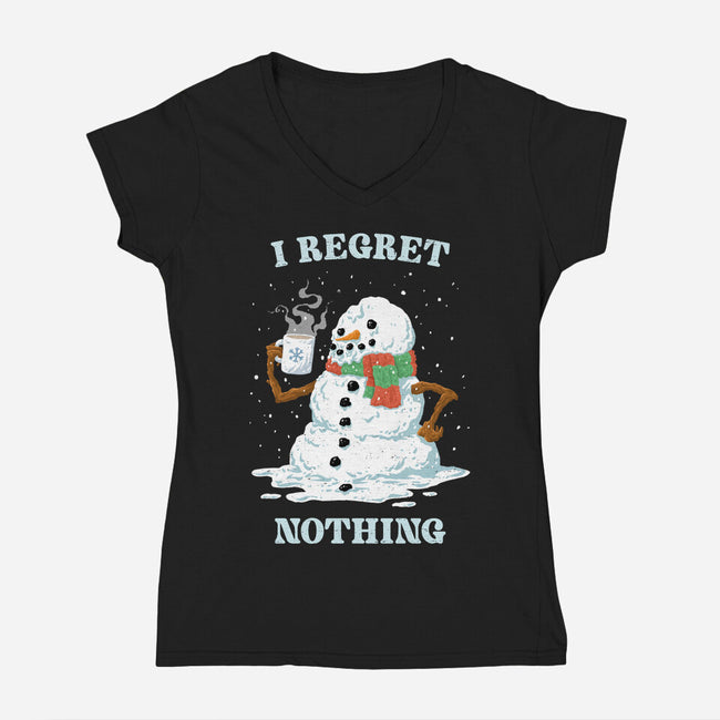 Hot Coffee And No Regrets-Womens-V-Neck-Tee-kg07