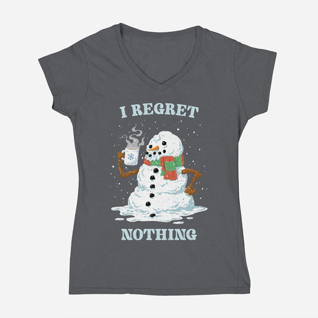 Hot Coffee And No Regrets-Womens-V-Neck-Tee-kg07