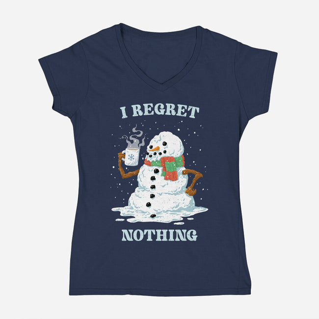 Hot Coffee And No Regrets-Womens-V-Neck-Tee-kg07