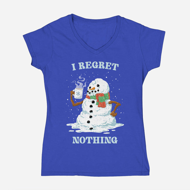 Hot Coffee And No Regrets-Womens-V-Neck-Tee-kg07