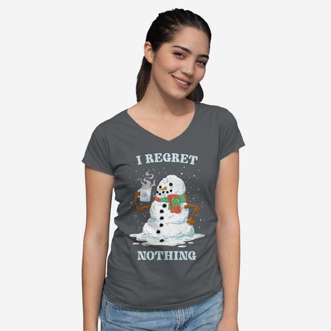 Hot Coffee And No Regrets-Womens-V-Neck-Tee-kg07