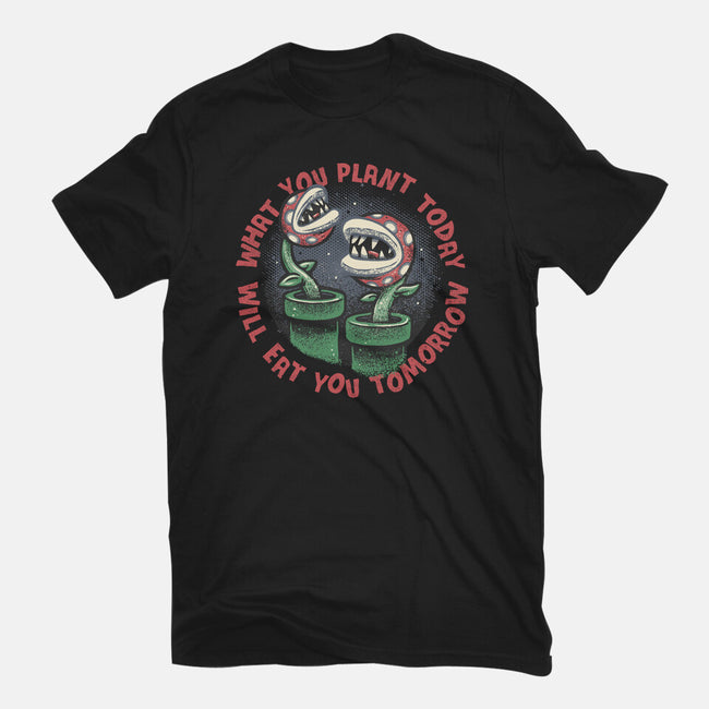 Plant Today Eat Tomorrow-Womens-Fitted-Tee-glitchygorilla