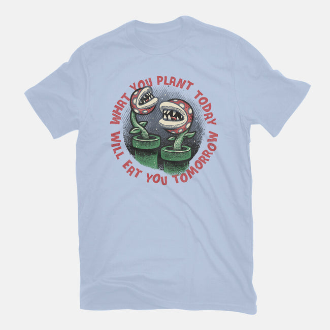 Plant Today Eat Tomorrow-Womens-Fitted-Tee-glitchygorilla