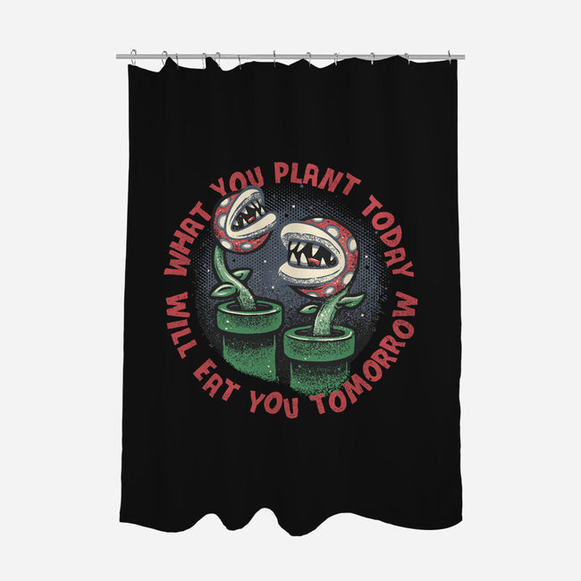 Plant Today Eat Tomorrow-None-Polyester-Shower Curtain-glitchygorilla