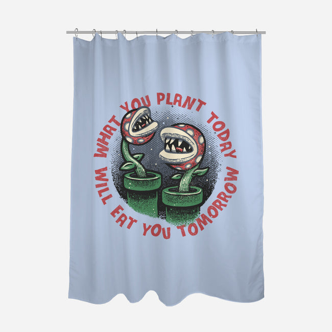 Plant Today Eat Tomorrow-None-Polyester-Shower Curtain-glitchygorilla