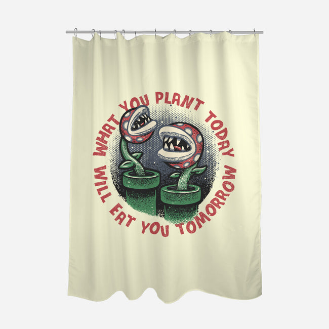 Plant Today Eat Tomorrow-None-Polyester-Shower Curtain-glitchygorilla