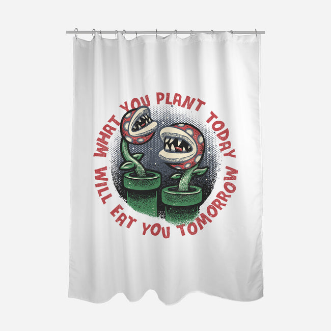 Plant Today Eat Tomorrow-None-Polyester-Shower Curtain-glitchygorilla