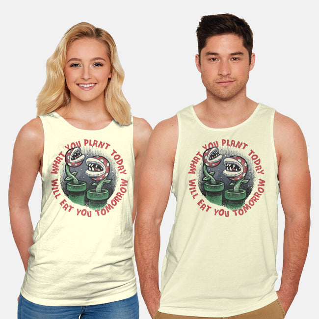 Plant Today Eat Tomorrow-Unisex-Basic-Tank-glitchygorilla
