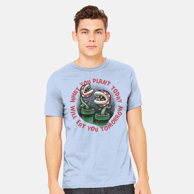 Plant Today Eat Tomorrow-Mens-Heavyweight-Tee-glitchygorilla