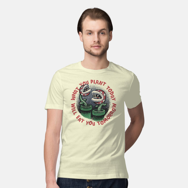 Plant Today Eat Tomorrow-Mens-Premium-Tee-glitchygorilla