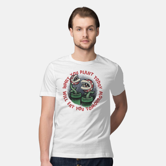 Plant Today Eat Tomorrow-Mens-Premium-Tee-glitchygorilla
