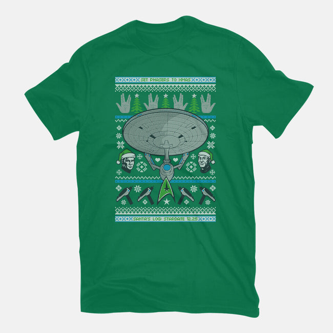Set Phasers To Christmas-Womens-Fitted-Tee-Arinesart