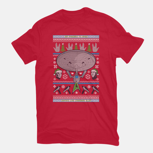 Set Phasers To Christmas-Womens-Fitted-Tee-Arinesart