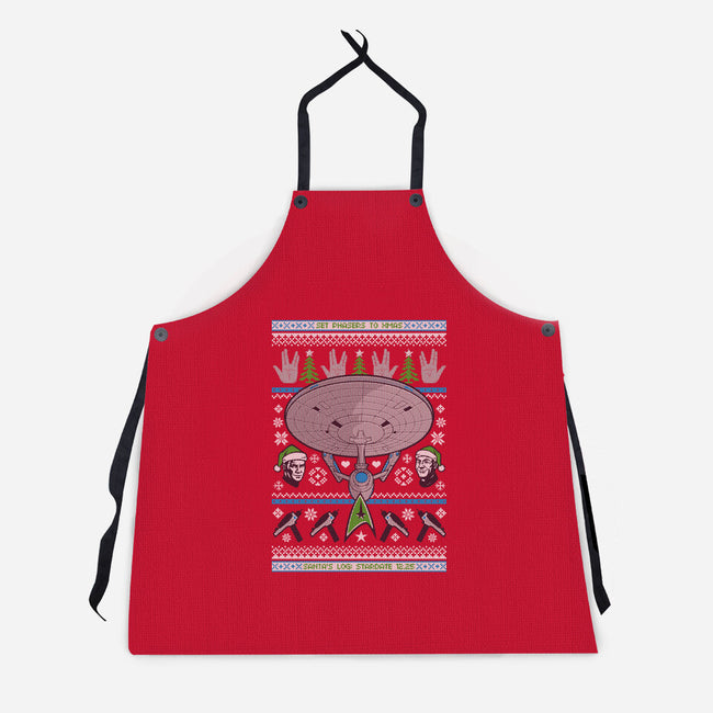 Set Phasers To Christmas-Unisex-Kitchen-Apron-Arinesart