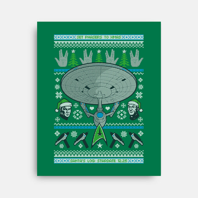 Set Phasers To Christmas-None-Stretched-Canvas-Arinesart