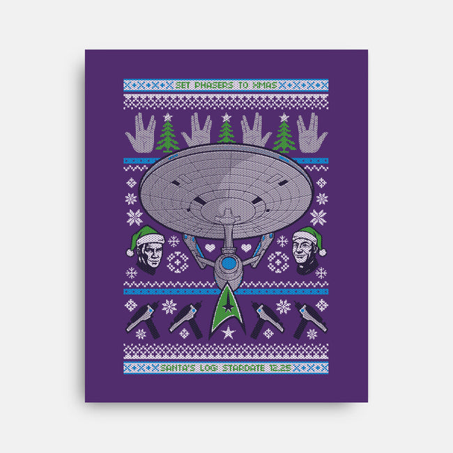 Set Phasers To Christmas-None-Stretched-Canvas-Arinesart