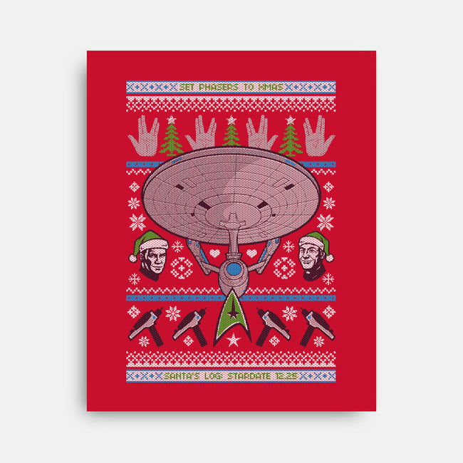 Set Phasers To Christmas-None-Stretched-Canvas-Arinesart