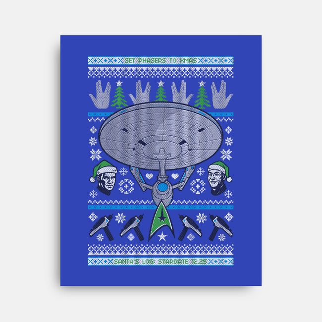 Set Phasers To Christmas-None-Stretched-Canvas-Arinesart