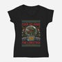 Feed Me For Christmas-Womens-V-Neck-Tee-Arinesart