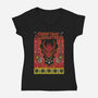 Christmas And Creatures-Womens-V-Neck-Tee-Arinesart