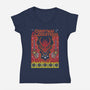 Christmas And Creatures-Womens-V-Neck-Tee-Arinesart