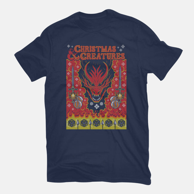 Christmas And Creatures-Womens-Fitted-Tee-Arinesart