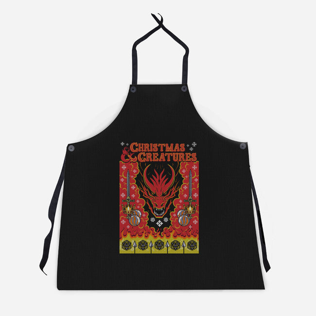 Christmas And Creatures-Unisex-Kitchen-Apron-Arinesart