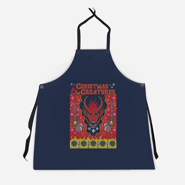 Christmas And Creatures-Unisex-Kitchen-Apron-Arinesart