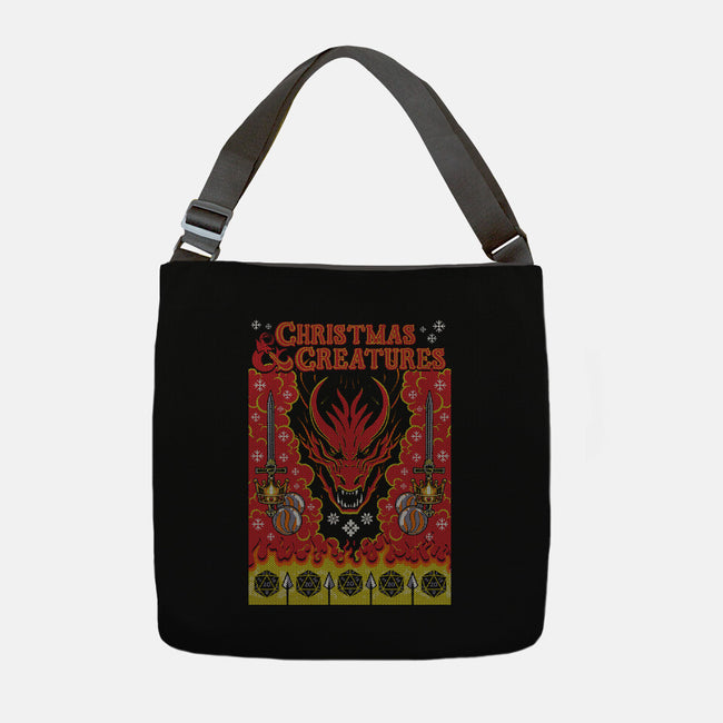 Christmas And Creatures-None-Adjustable Tote-Bag-Arinesart
