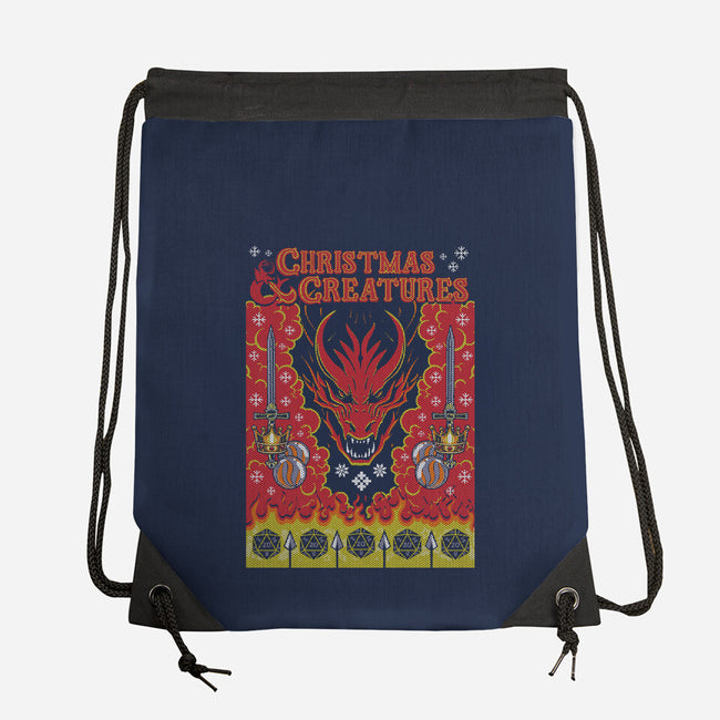 Christmas And Creatures-None-Drawstring-Bag-Arinesart