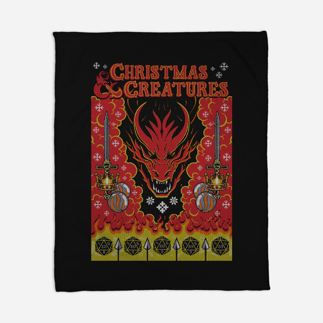 Christmas And Creatures-None-Fleece-Blanket-Arinesart
