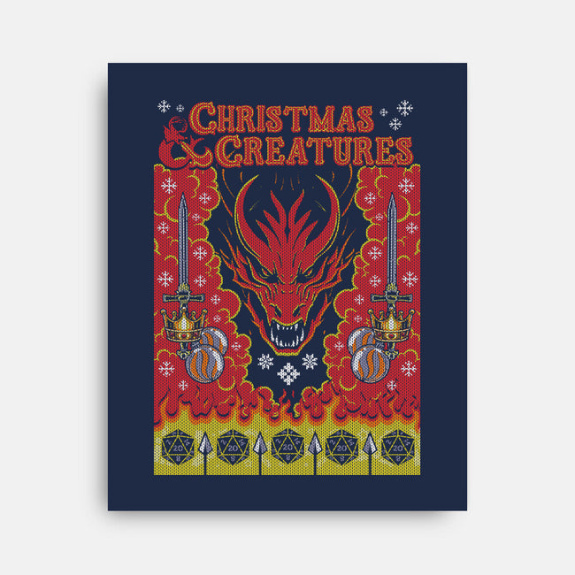 Christmas And Creatures-None-Stretched-Canvas-Arinesart