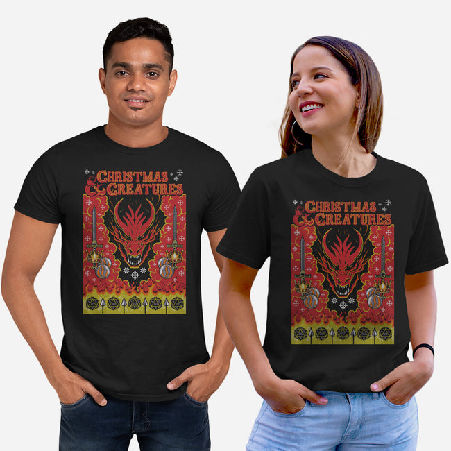 Christmas And Creatures-Unisex-Basic-Tee-Arinesart