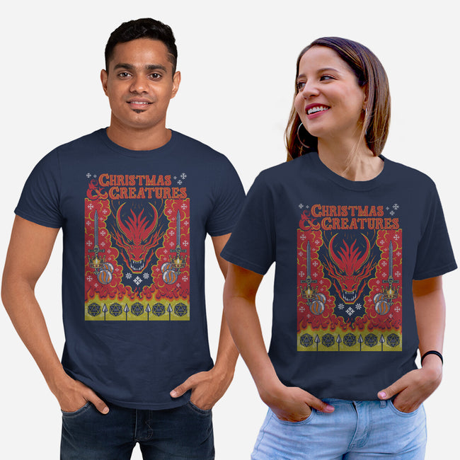 Christmas And Creatures-Unisex-Basic-Tee-Arinesart