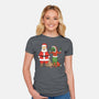 Stupid Santas-Womens-Fitted-Tee-pigboom