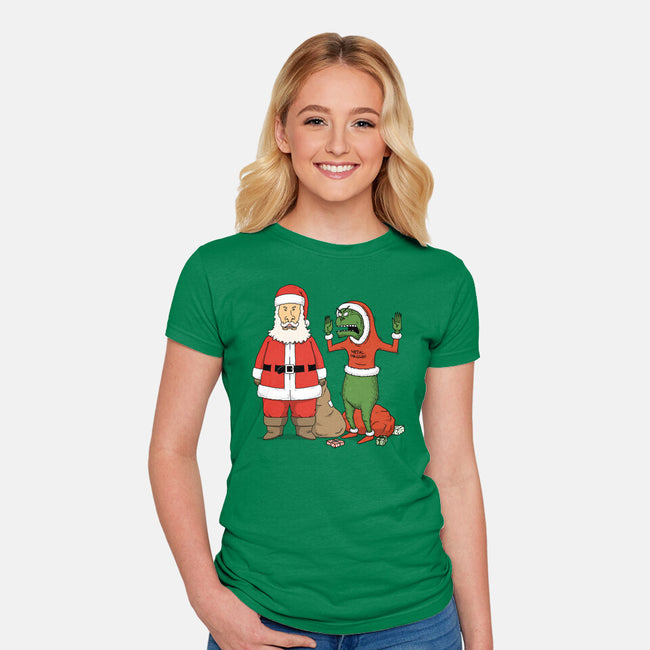 Stupid Santas-Womens-Fitted-Tee-pigboom