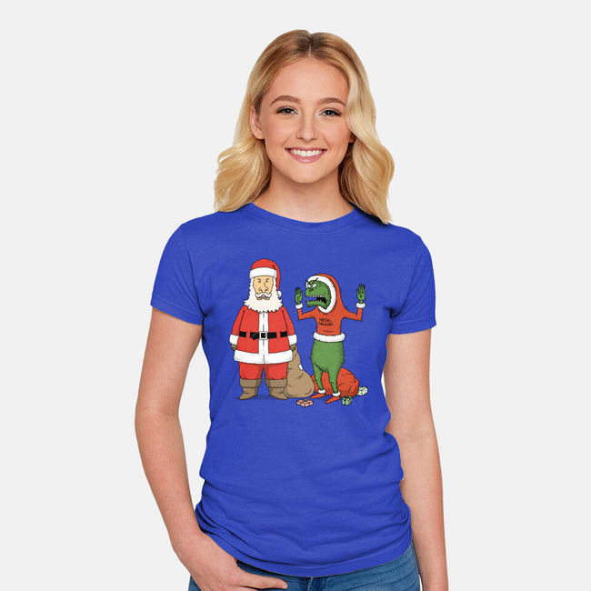 Stupid Santas-Womens-Fitted-Tee-pigboom