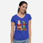 Stupid Santas-Womens-V-Neck-Tee-pigboom