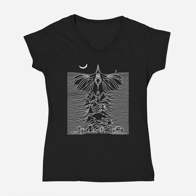 Silk Division-Womens-V-Neck-Tee-rocketman_art