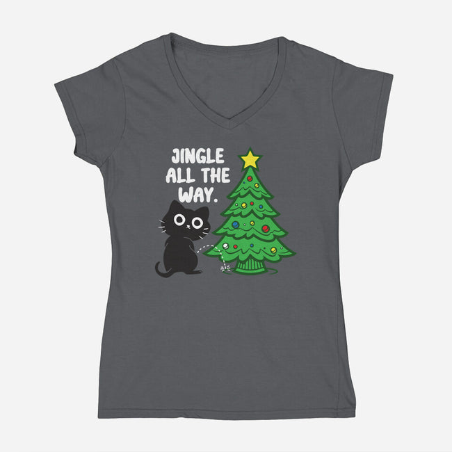 I Jingle All The Way-Womens-V-Neck-Tee-turborat14
