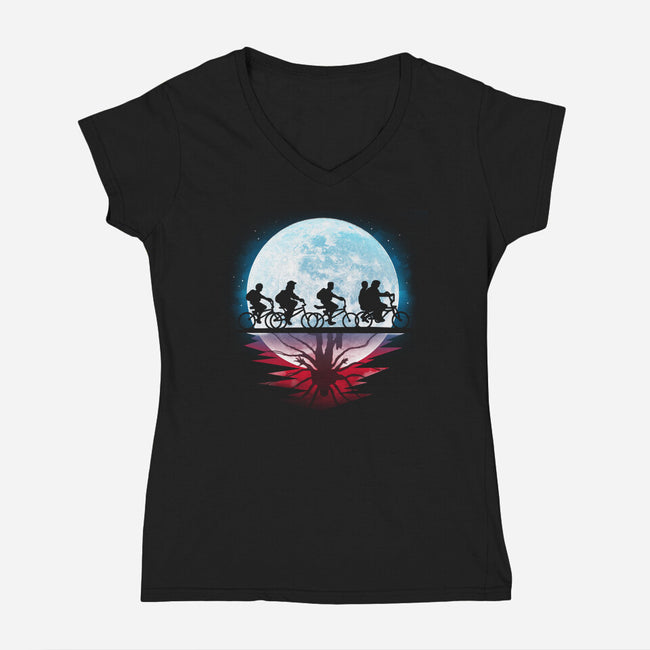 Strange Moon-Womens-V-Neck-Tee-Vallina84